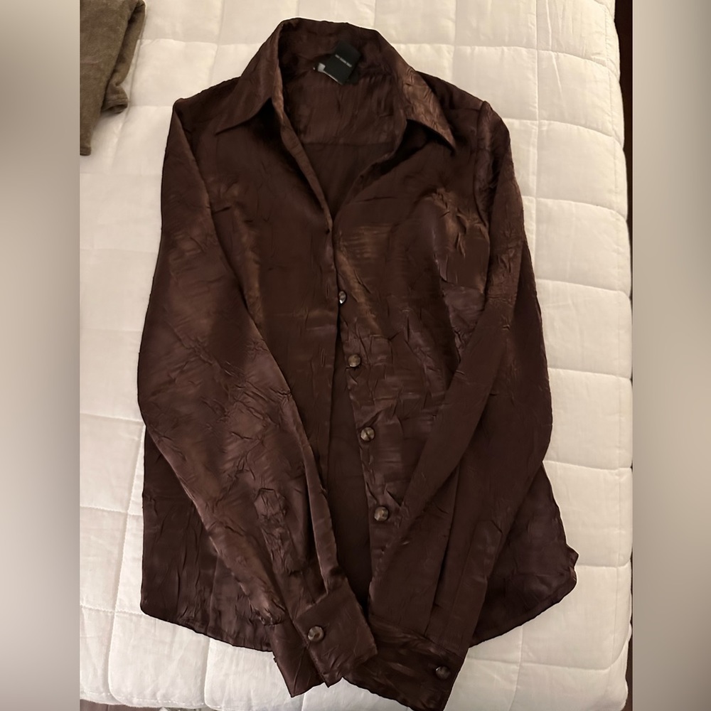 Satin Button Up Blouse